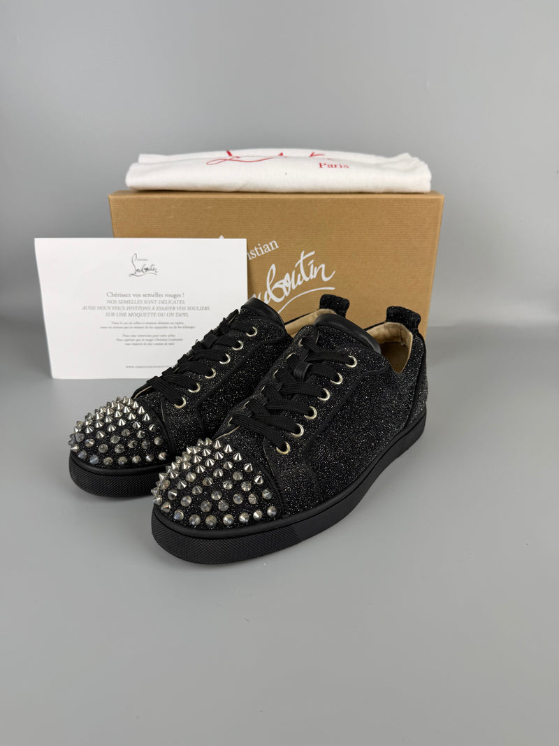 Christian Louboutin Louis Junior Spikes Sneaker Glitter Black | 40