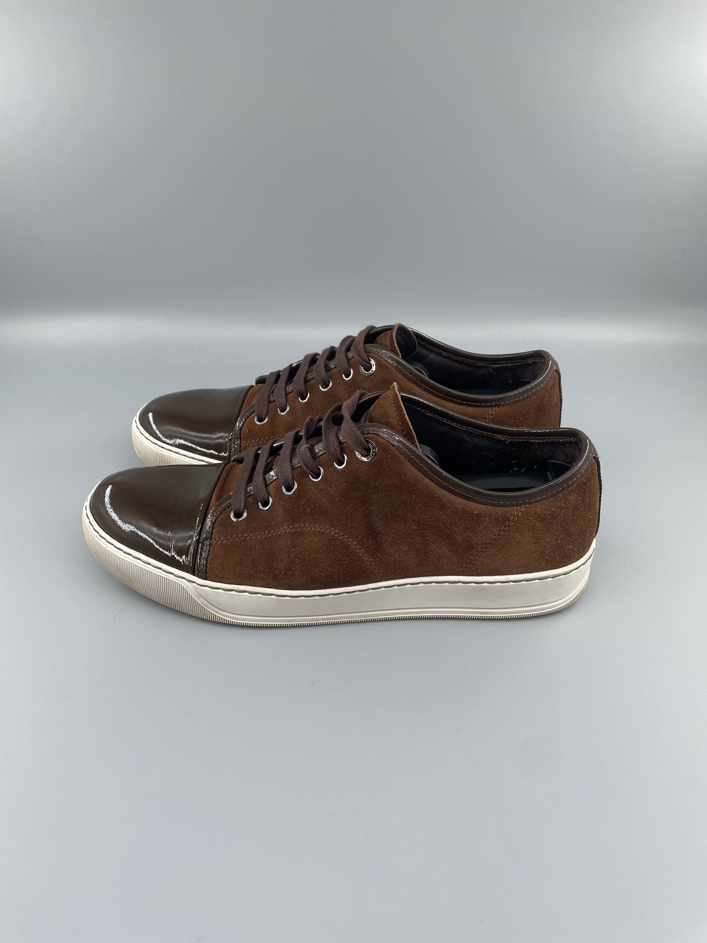 Lanvin Patent Cap Toe Sneaker Brown 41 | UK7