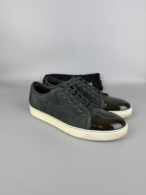 Lanvin Dbb1 Patent Cap Toe Sneaker Elephant Grey | 45