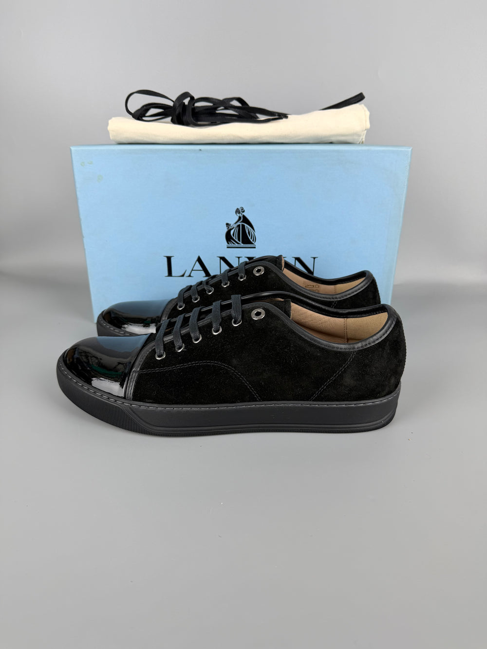 Lanvin Dbb1 Patent Cap Toe Sneaker Black | 44