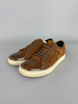 Lanvin Dbb1 Patent Cap Toe Sneaker Brown | 42