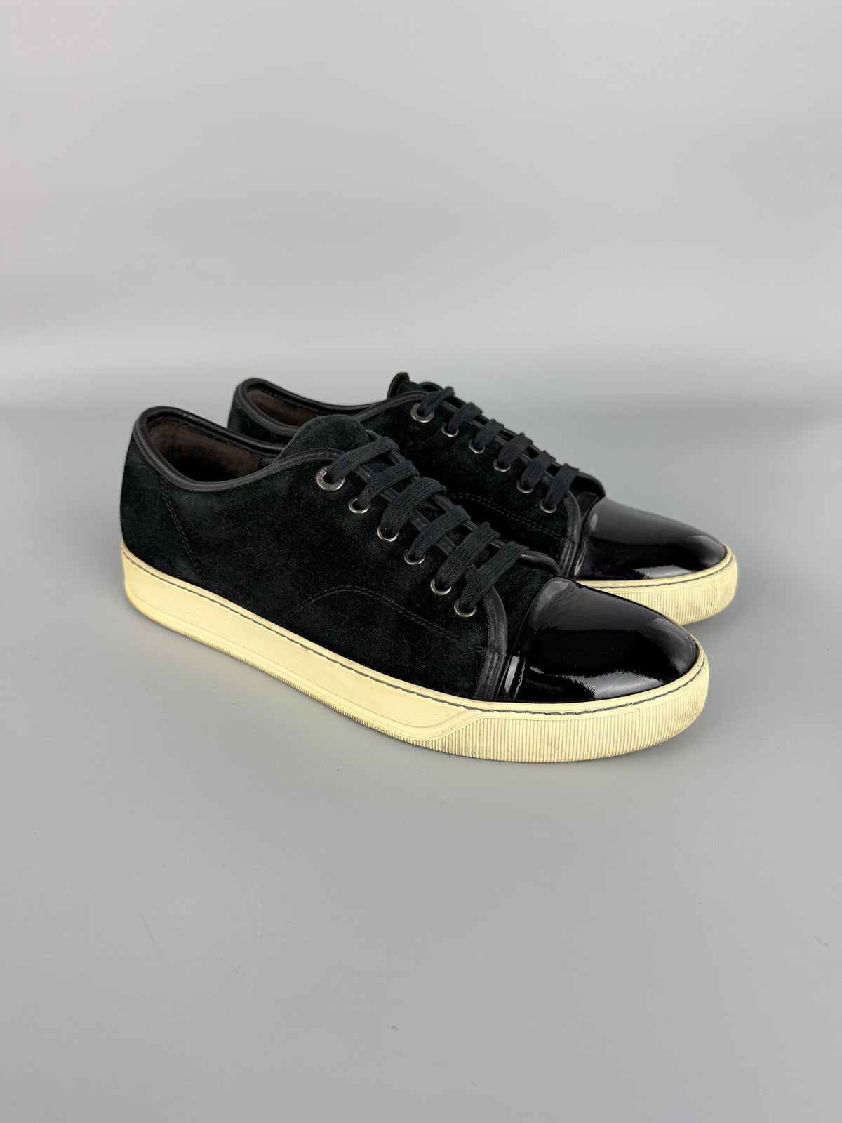 Lanvin Dbb1 Patent Cap Toe Sneaker Black | 42