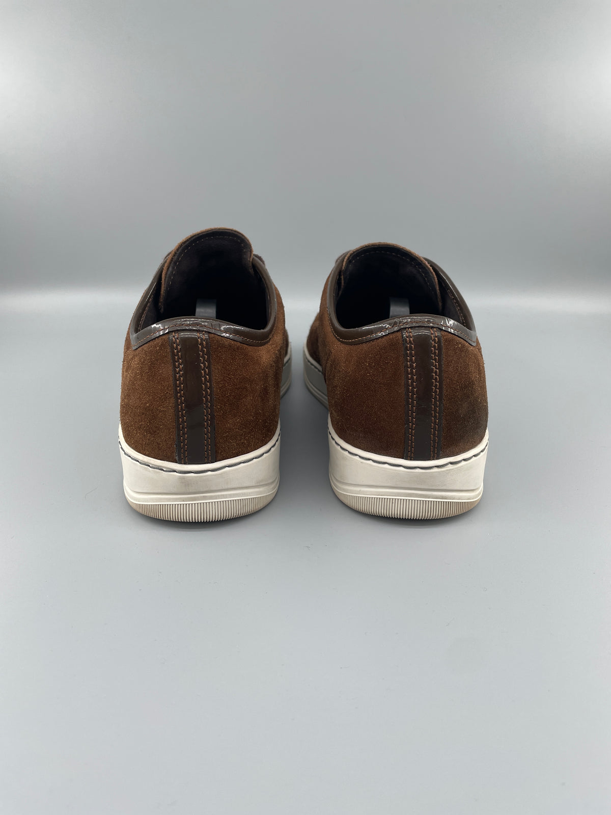 Lanvin Dbb1 Patent Cap Toe Sneaker Brown | UK7