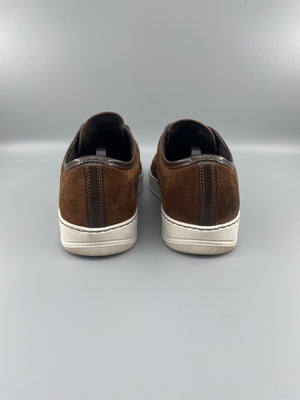 Lanvin Dbb1 Patent Cap Toe Sneaker Brown | UK7