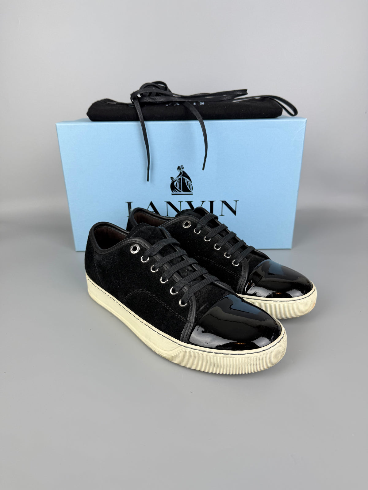Lanvin Dbb1 Patent Cap Toe Sneaker Black | 41