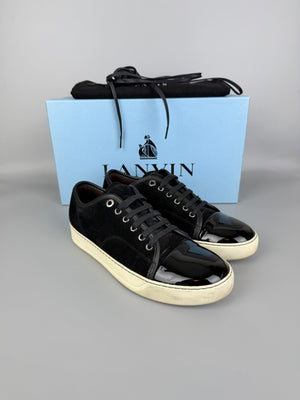 Lanvin Dbb1 Patent Cap Toe Sneaker Black | 41