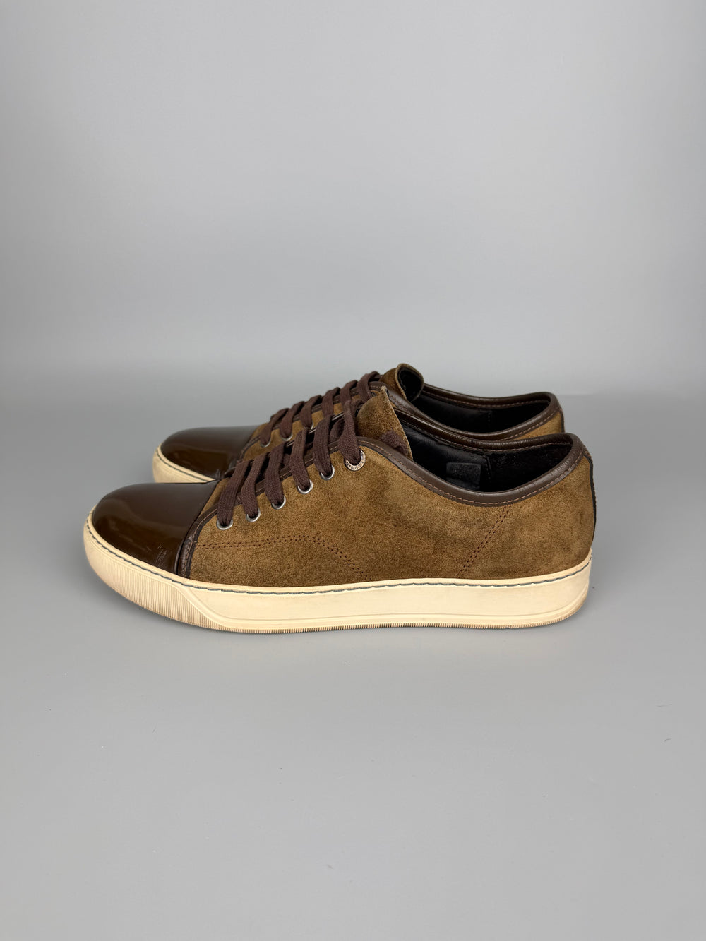Lanvin Dbb1 Patent Cap Toe Sneaker Brown | 41