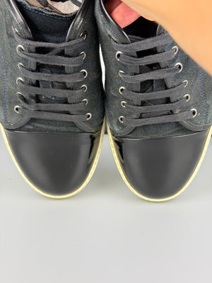 Lanvin Dbb1 Patent Cap Toe Sneaker Black | 47