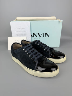 Lanvin Dbb1 Patent Cap Toe Sneaker Navy | 44