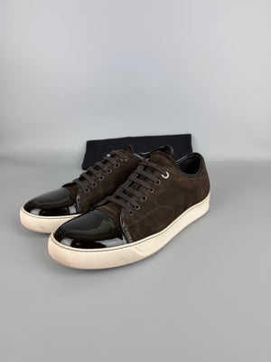 Lanvin Dbb1 Patent Cap Toe Sneaker Brown | 44