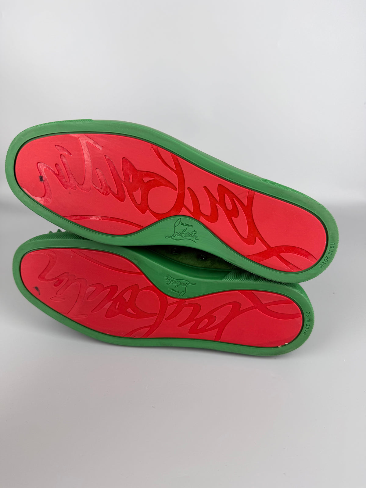 Christian Louboutin Louis Junior Spikes Sneaker Green | 41.5