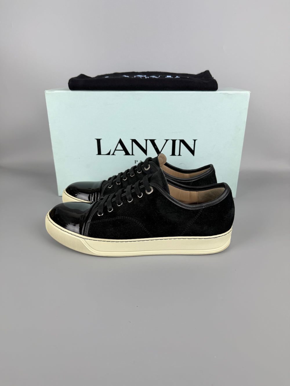 Lanvin Dbb1 Patent Cap Toe Sneaker Black | 41