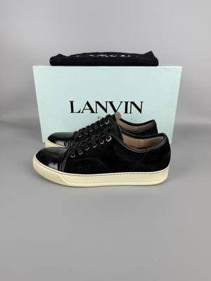 Lanvin Dbb1 Patent Cap Toe Sneaker Black | 41