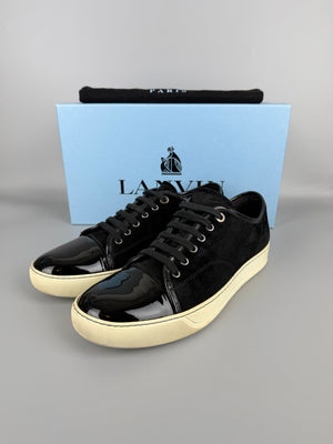 Lanvin Dbb1 Patent Cap Toe Sneaker Black | 44