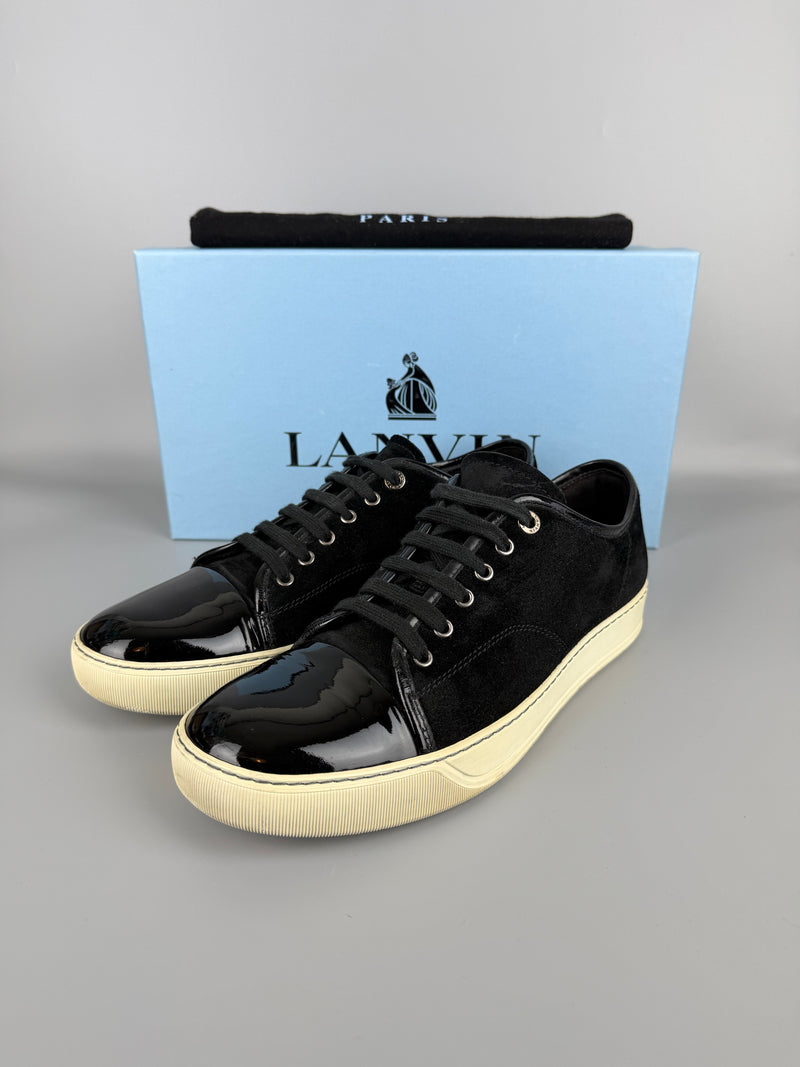 Lanvin Dbb1 Patent Cap Toe Sneaker Black | 44