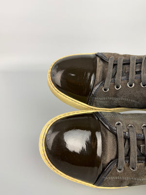 Lanvin Dbb1 Patent Cap Toe Sneaker Grey | 43