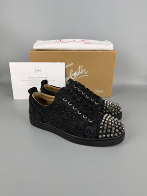 Christian Louboutin Louis Junior Spikes Sneaker Glitter Black | 40