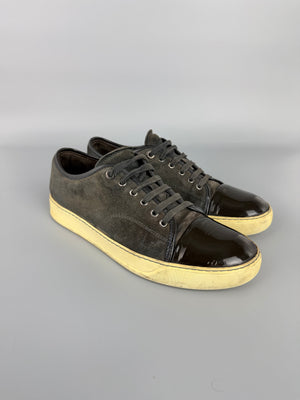 Lanvin Dbb1 Patent Cap Toe Sneaker Grey | 43