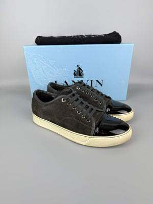 Lanvin Dbb1 Patent Cap Toe Sneaker Grey | 42