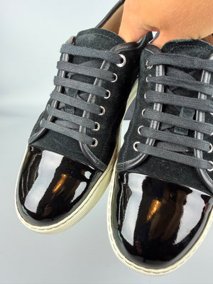 Lanvin Dbb1 Patent Cap Toe Sneaker Black | 40