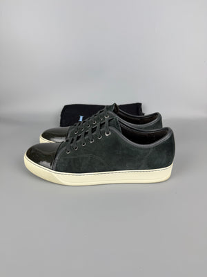 Lanvin Dbb1 Patent Cap Toe Sneaker Elephant Grey | 45