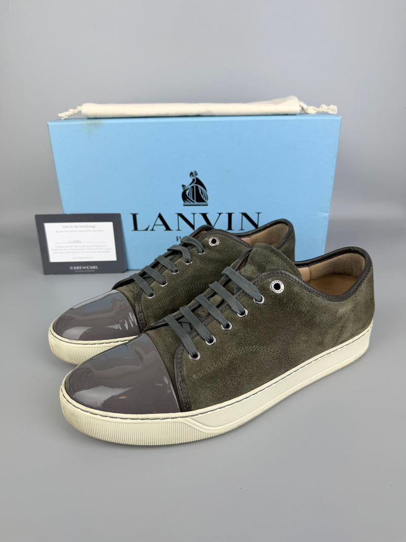Lanvin Dbb1 Patent Cap Toe Sneaker Green | 44