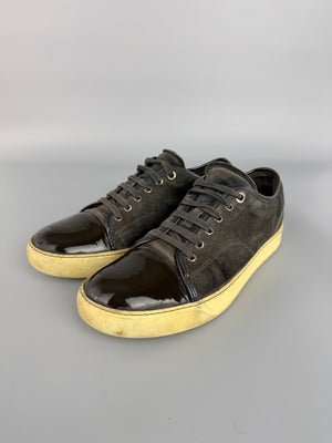 Lanvin Dbb1 Patent Cap Toe Sneaker Grey | 43