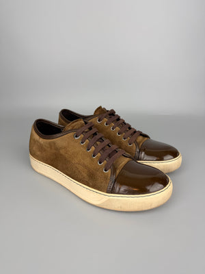 Lanvin Dbb1 Patent Cap Toe Sneaker Brown | 41