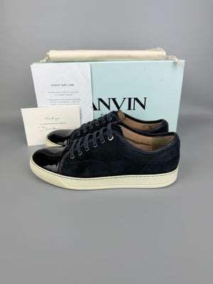 Lanvin Dbb1 Patent Cap Toe Sneaker Navy | 44
