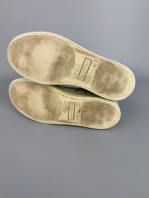 Lanvin Dbb1 Patent Cap Toe Sneaker Cream | 43
