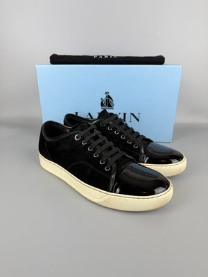 Lanvin Dbb1 Patent Cap Toe Sneaker Black | 44