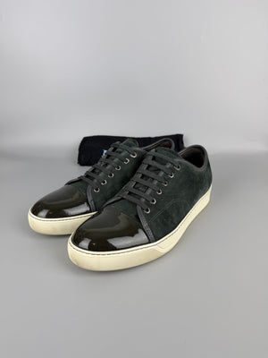 Lanvin Dbb1 Patent Cap Toe Sneaker Elephant Grey | 45