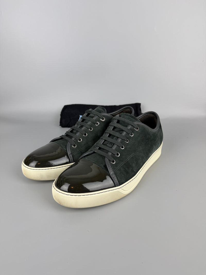 Lanvin Dbb1 Patent Cap Toe Sneaker Elephant Grey | 45