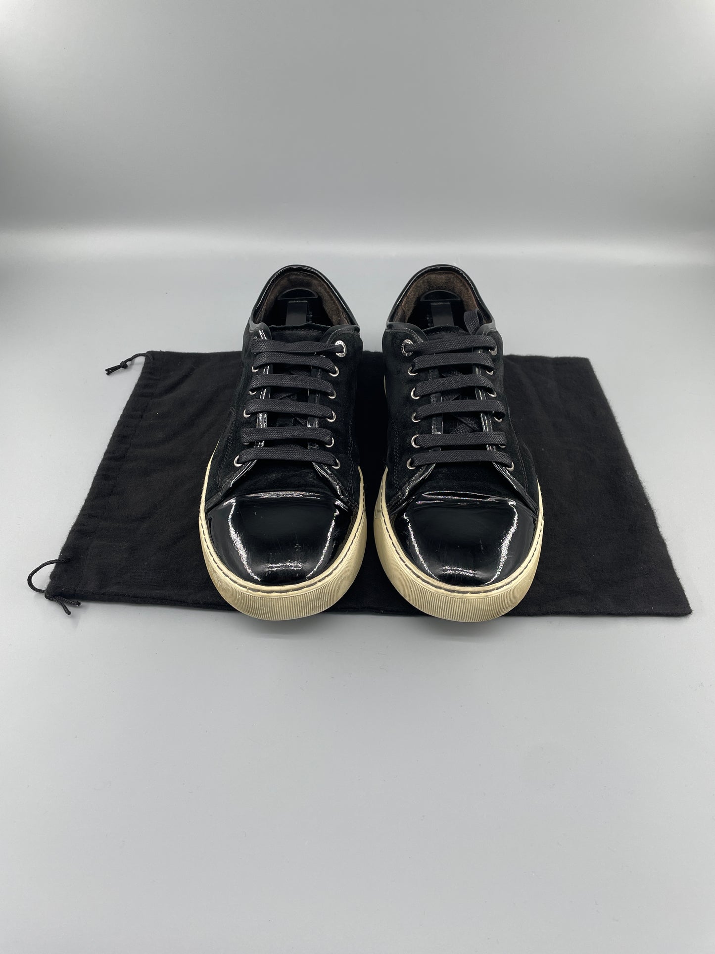 Lanvin Patent Cap Toe Sneaker Black 42 | UK8
