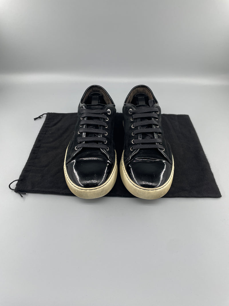 Lanvin Dbb1 Patent Cap Toe Sneaker Black | UK8