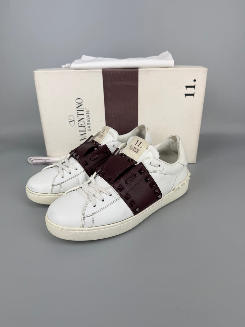 Valentino Open Rockstud Untitled Sneaker Burgundy | 40