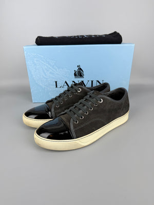 Lanvin Dbb1 Patent Cap Toe Sneaker Grey | 42