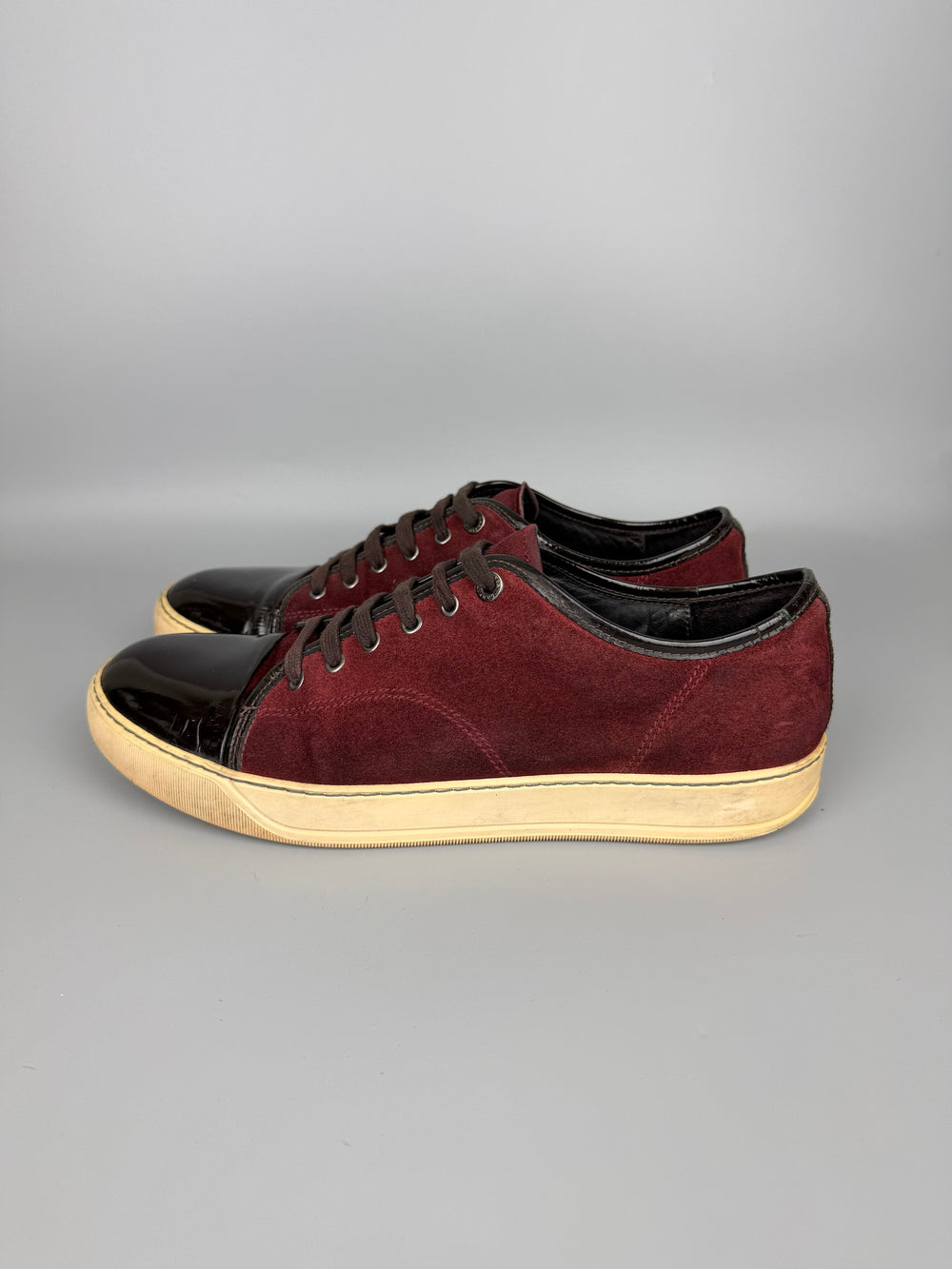 Lanvin Dbb1 Patent Cap Toe Sneaker Burgundy | 45