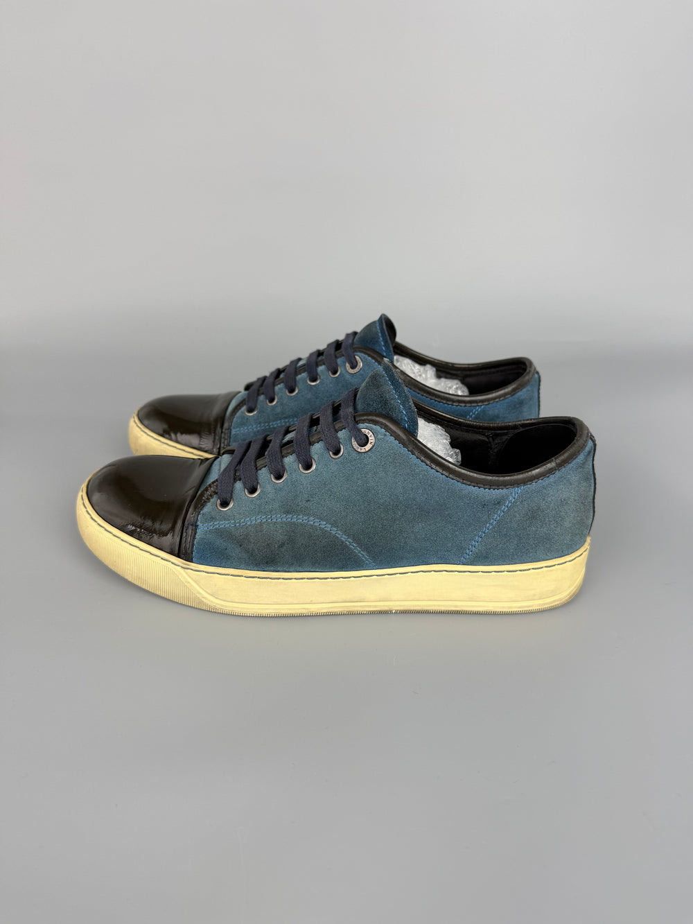 Lanvin Dbb1 Patent Cap Toe Sneaker Blue | 40