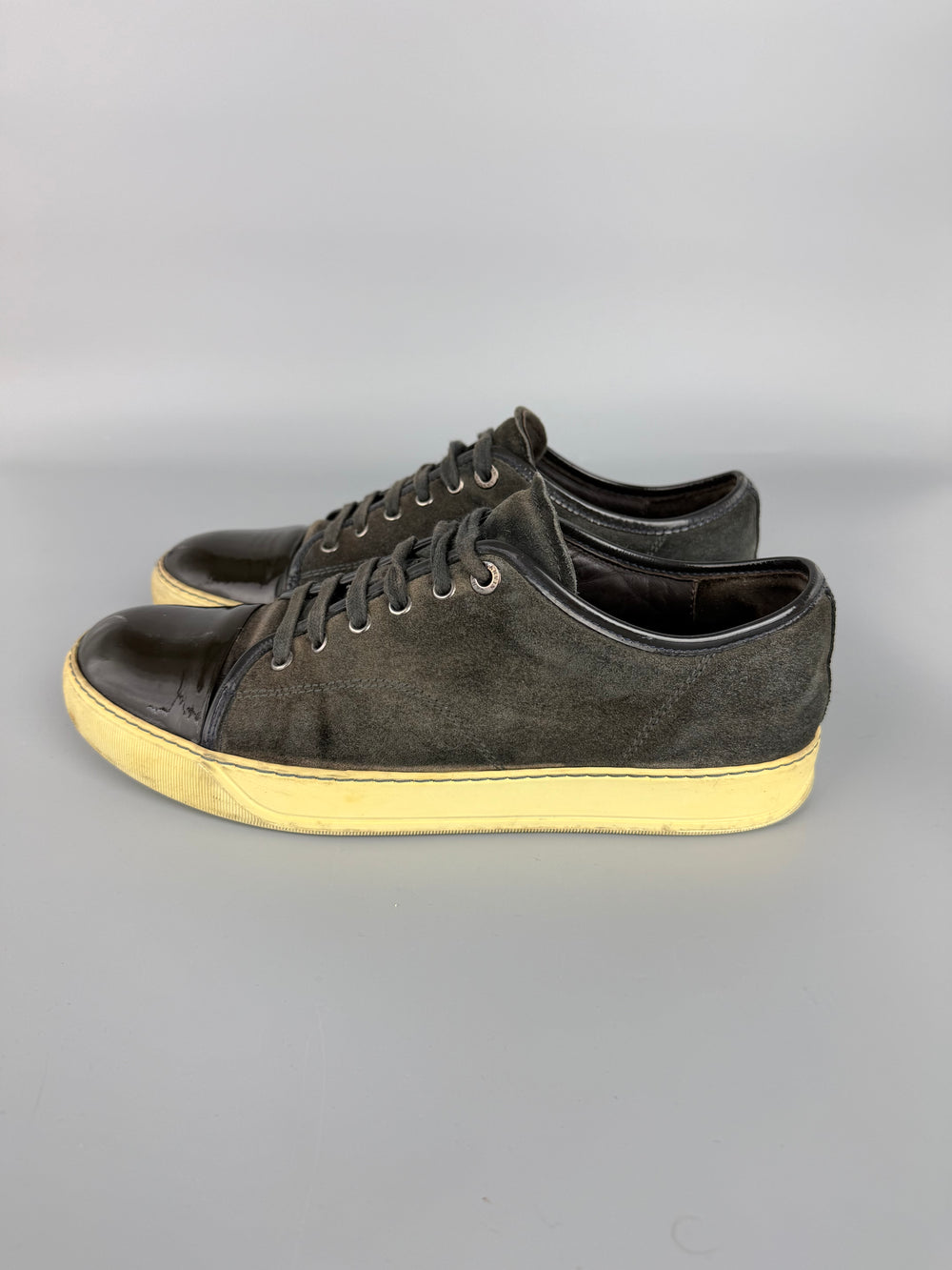 Lanvin Dbb1 Patent Cap Toe Sneaker Grey | 43