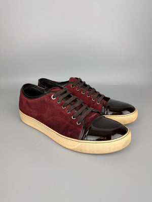 Lanvin Dbb1 Patent Cap Toe Sneaker Burgundy | 45