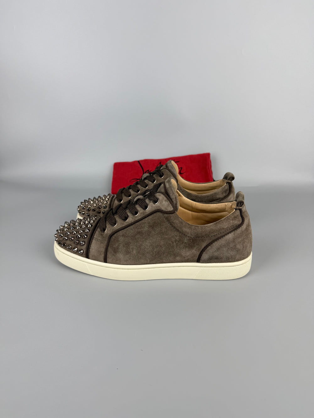 Christian Louboutin Louis Junior Spikes Sneaker Brown | 39.5