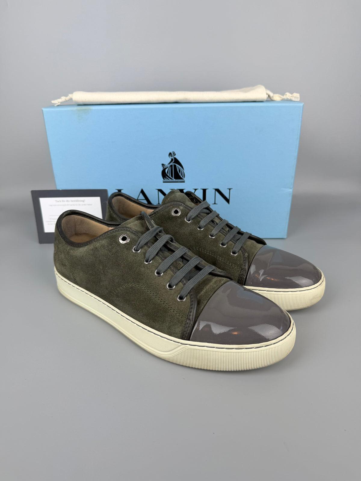 Lanvin Dbb1 Patent Cap Toe Sneaker Green | 44