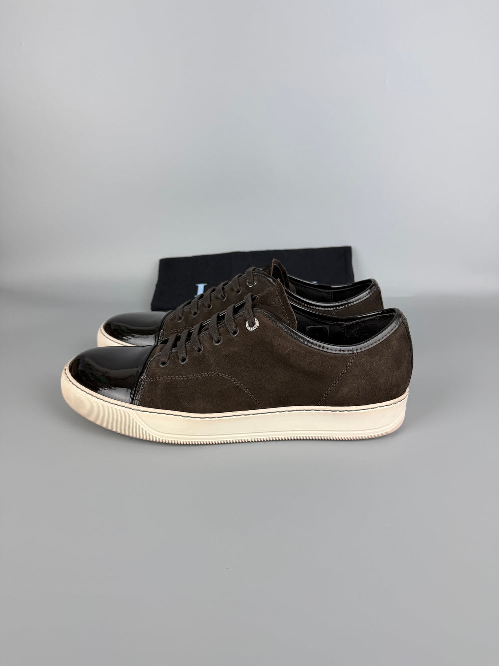 Lanvin Dbb1 Patent Cap Toe Sneaker Brown | 44