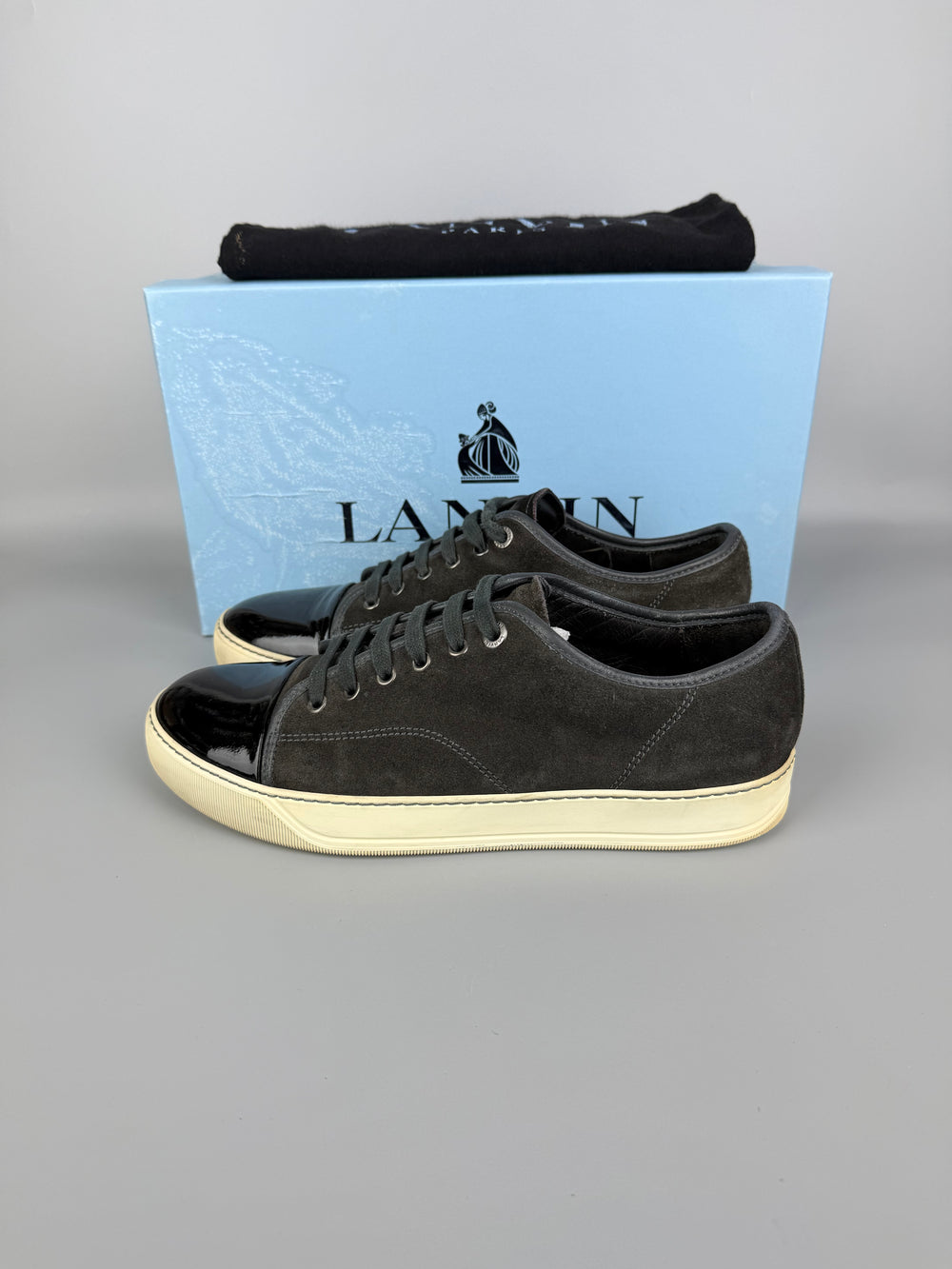 Lanvin Dbb1 Patent Cap Toe Sneaker Grey | 42