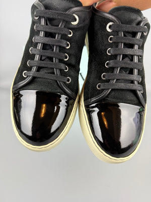 Lanvin Dbb1 Patent Cap Toe Sneaker Black | 41