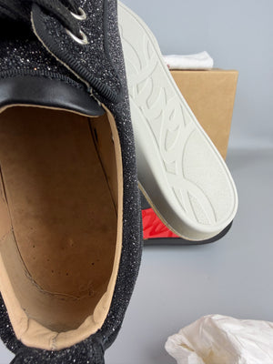 Christian Louboutin Louis Junior Spikes Glitter Sneaker | 41.5