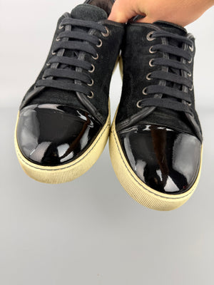 Lanvin Dbb1 Patent Cap Toe Sneaker Black | 42