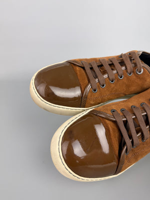 Lanvin Dbb1 Patent Cap Toe Sneaker Brown | 42
