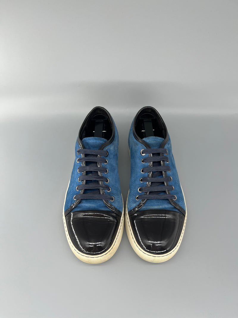 Lanvin Dbb1 Patent Cap Toe Sneaker Blue | UK6